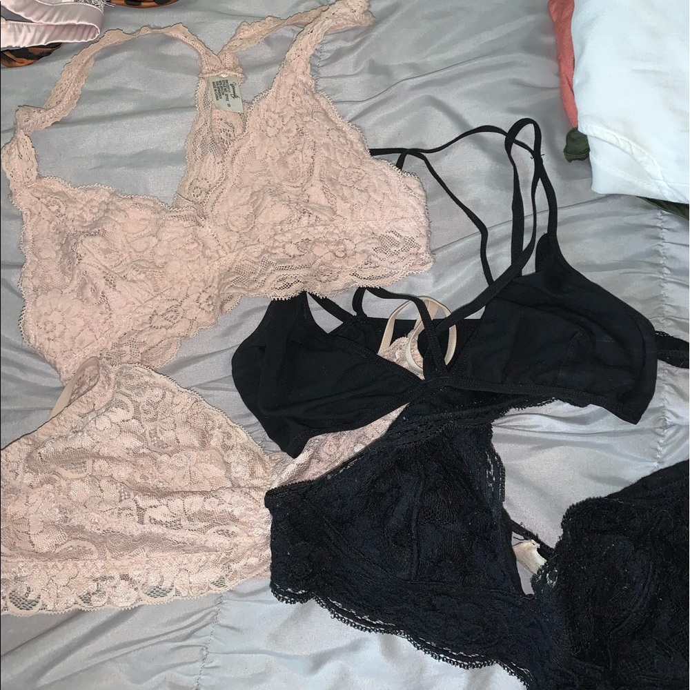Bralettes bundle tan & black small /medium